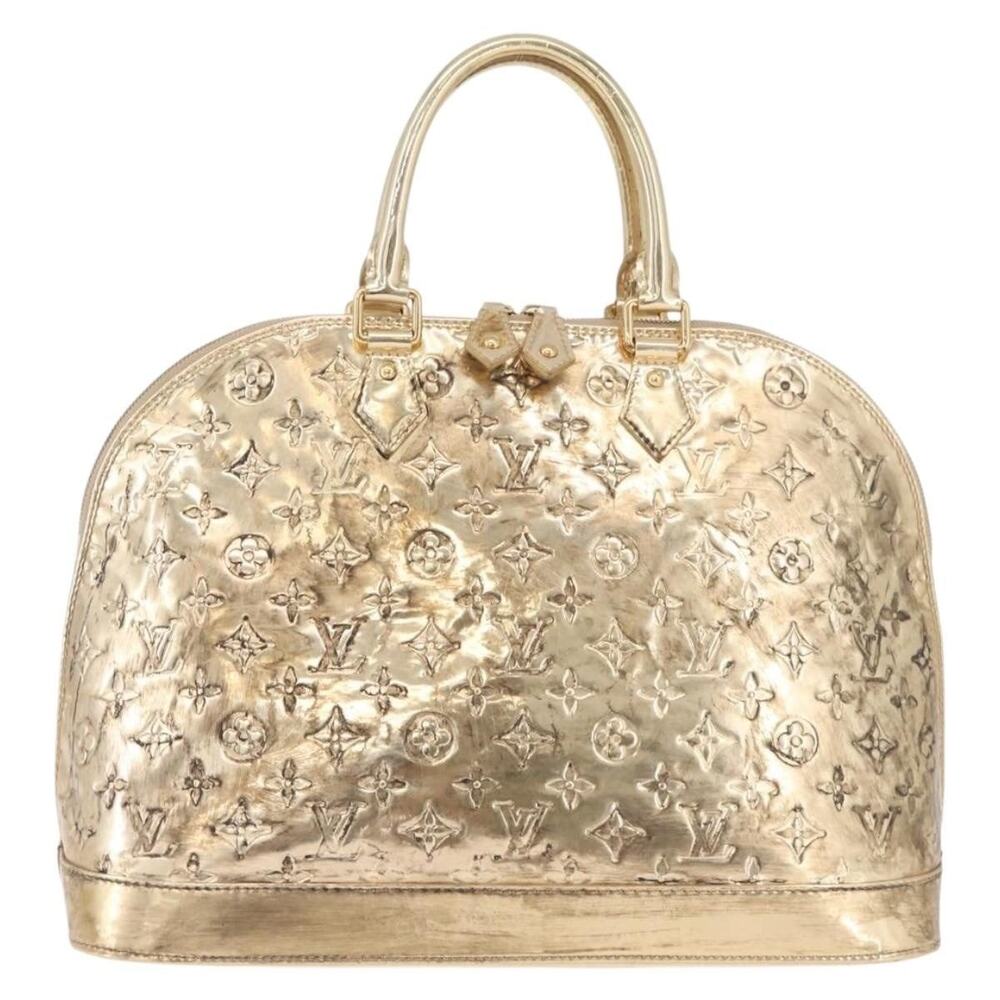 Louis Vuitton Monogram Miroir Alma MM Handbag Gold